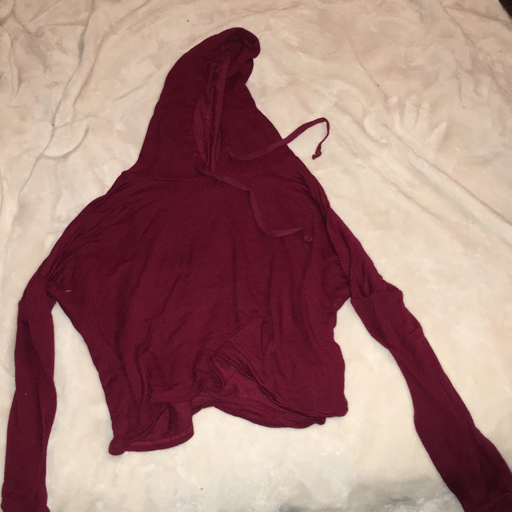 cropped thin hoodie